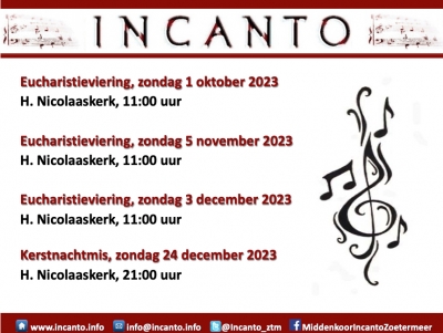 Vieringen Incanto najaar 2023